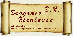 Dragomir Niculović vizit kartica